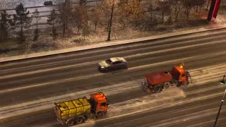 В Астане выпал первый снег, а полицейские обратились к водителям