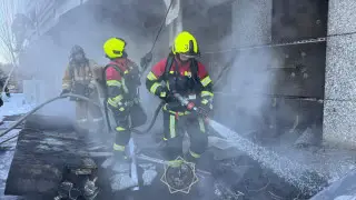 тушение пожара в Астане