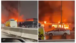 Крупный пожар произошел в здании мебельного цеха под Алматы