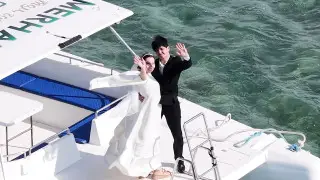 Love story на Каспии: молодожёны из Мангистау прибыли на референдум на катере