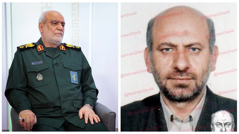 Глава разведки КСИР Маджид Хадеми и командующий подразделением 840 Асгар Бакери. Фото: 9tv.co.il