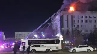 Пожар в акимате Актюбинской области: что происходит на месте происшествия