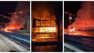 В Павлодаре в третий раз за год загорелся многомиллиардный мост через Иртыш