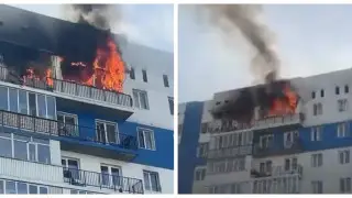 Близ Алматы загорелись квартиры в жилом комплексе “Асыл Арман“